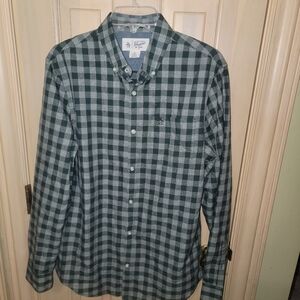 Mens Sz M Original Penguin Munsingwear Green Plaid Checked Shirt
